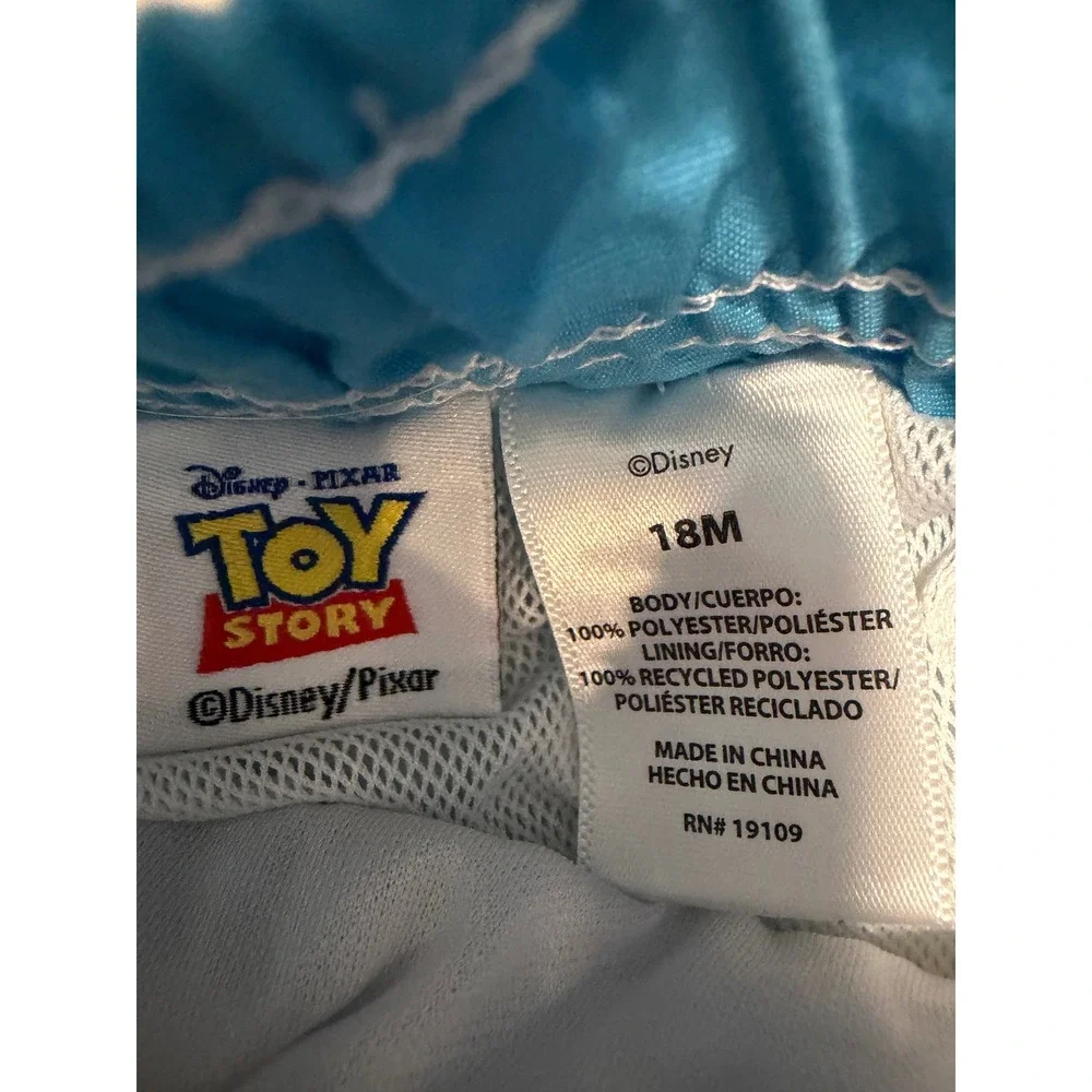 Disney Toy Story Toddler Boys Swim Trunks Blue Green Striped 18M Woody Buzz Rex